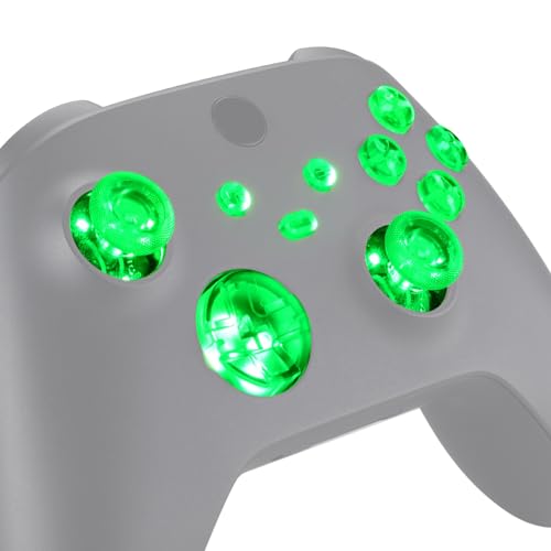 eXtremeRate Leuchttasten für Xbox Series X/S Controller,Tasten Knöpfe Buttons D-pad Thumbsticks ABXY-Menü-/Ansicht-Taste DTF LED Kit für Xbox Core X/S Controller-7 Farben 9 Modi-Leuchttasten