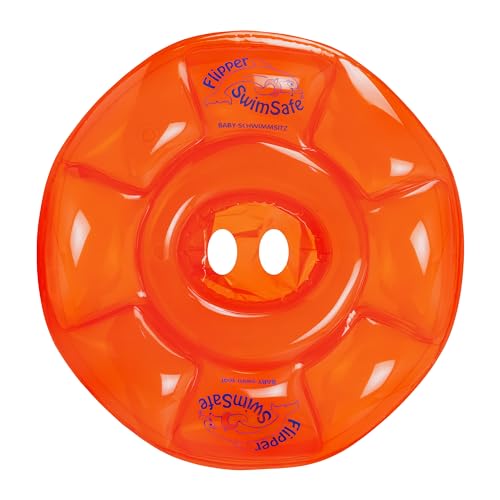 Flipper SwimSafe 1040 - Schwimmsitz für Babys ab 3 Monaten, Schwimmhilfe mit 3 Luftkammern und ohne Gurte, Durchmesser ca. 62 cm