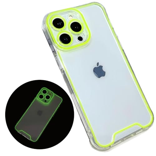 Tivenfezk Nadoli Leuchtend Hülle für iPhone 15 Pro,Fluoreszierend Licht im Dunkeln Weich Silikon Transparent Handyhülle Schutzhülle Klar Cover