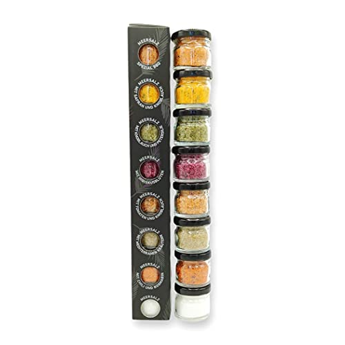 GLOSA MARINA - BLACK EDITION Gourmet Meersalz aus Mallorca das ideale Gewürze Salz Set Geschenk 8x25g