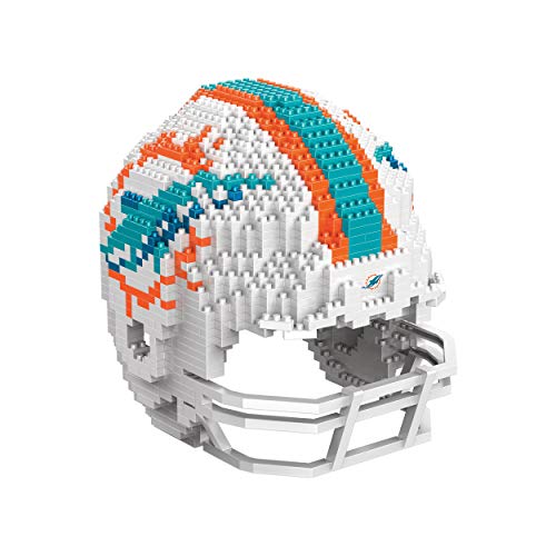 FOCO Offizielles Lizenzprodukt NFL BRXLZ-Steine 3D-Replik-Helm BAU-Set (Miami Dolphins) 12+ yo