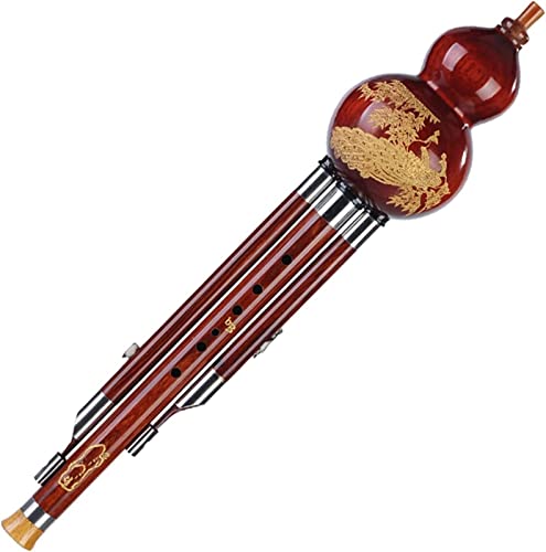 MAQBE Hulusi-Flöte, Kürbisflöte aus rotem Sandelholz, professioneller Leistungstyp, chinesisches traditionelles nationales Kürbisflöteninstrument(Size:G)