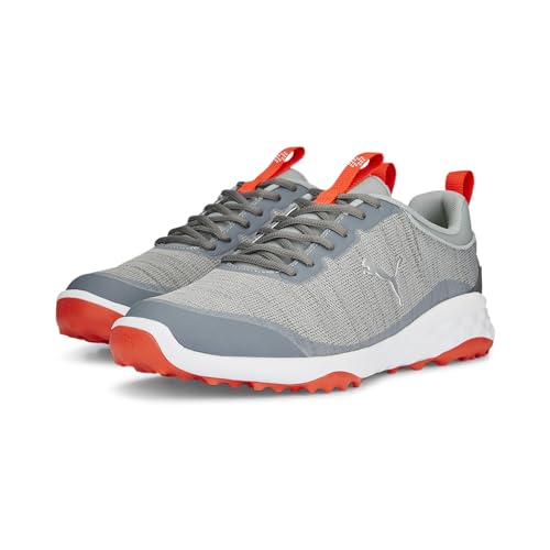 PUMA Herren Fusion Pro Golfschuh, Cool Mid Gray Silver Red Blast, 47 EU