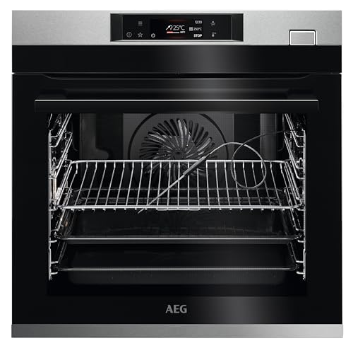 AEG BSE78228BM Dampf-Backofen / Serie 8000 Dampfgaren: 100% Dampf mit automatischem Assistenten / TFT-Full-Touch-Farbdisplay / Dampfreinigung / Kerntemperatursensor / Made in Germany / Schwarz