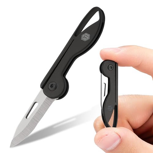 KeyUnity KK05BK Mini-Titan-Taschenmesser für den täglichen Gebrauch – scharfe Klappklinge, leichtes EDC-Werkzeug für Camping, Wandern und im Freien