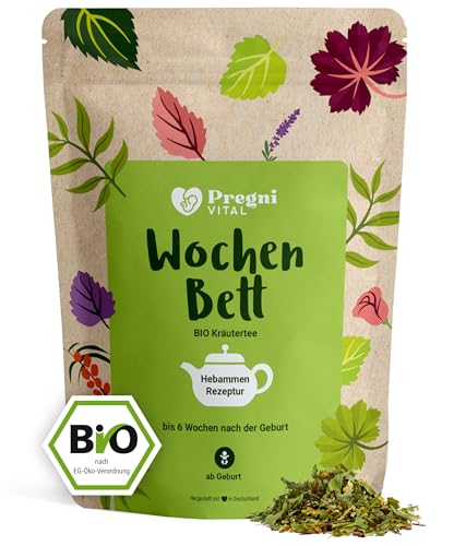 PregniVital® - Wochenbett Tee - 100% BIO Rückbildungstee - mit Frauenmantel, Schafgarbe und Hirtentäschelkraut nach traditionellem Hebammen-Wissen - für spezielle Bedürfnisse nach der Geburt