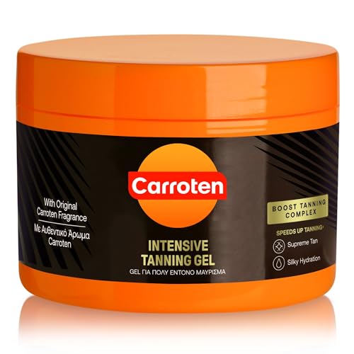 Carroten Intensive Tanning Gel 150 ml - Bräunungsbeschleuniger mit Kokosnussöl und Vitaminen A & E - Carotten Bräunungsgel für schnelle Bräunung