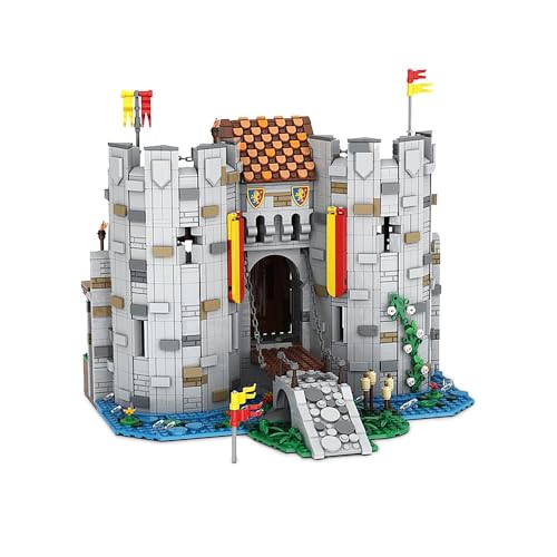 FORTTS Burgtor Mittelalterliche Klemmbausteine Burg, DIY Montage mittelalterliche Architektur Spielzeug, 2680 Stück kreative Ornament Ausstellung Geschenke für Erwachsene