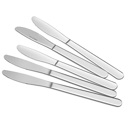 Funnydin Tafelmesser aus Edelstahl, 24er Messer Set (8,3 Zoll/20cm), Edelstahlmesser, Hochglanzpoliert, spülmaschinenfest, Essmesser für Küchen und Restaurants