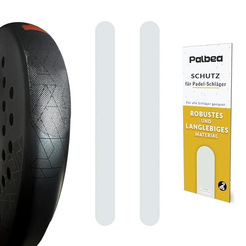 Palbea Padel Schläger Schutz im 2er-Pack - Grober & Leichter Padel Racket Rahmenschutz - Transparenter Schläger Tape - Langlebig & leicht austauschbar. Padel Tennis Schläger Maße 35 x 370 mm