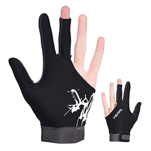 Zeaye 1PCS elastischer Lycra-DREI-Finger-Displayhandschuh, der für Billardschießen und Billard-Sportarten verwendet Wird, die von der linken und rechten Hand getragen Werden