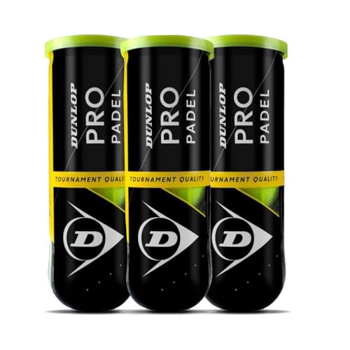 Dunlop Pro Padel – Padel Bälle für Wettkämpfe und Turniere (1x3er Dose)