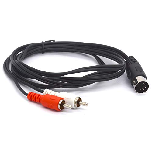 HTGuoji 5-poliges Midi-auf-Cinch-Kabel, 5-poliger DIN-Stecker auf 2 Cinch-Phono-Stecker, Audio-Kabel für Bang & Olufsen, Naim, Quad, Stereo-Systeme (1.5 meter)