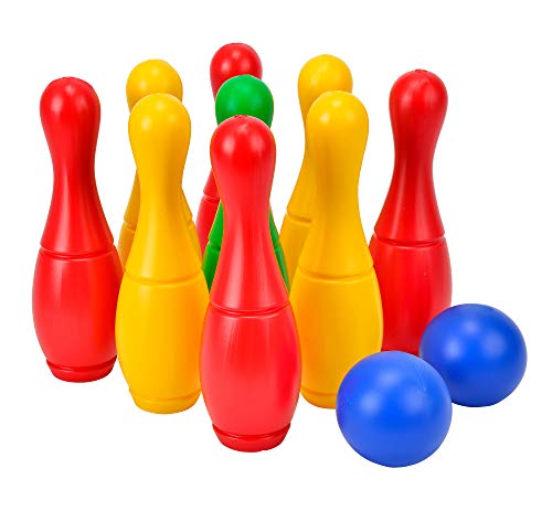 Simba 107223714 - Kegelspiel mit Halterung, 9 Kegel, 2 Bälle, mit Wasser oder Sand befüllbar, 26cm