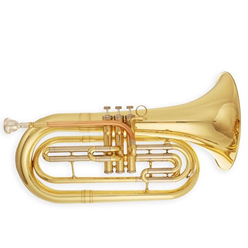 Tuyama® TMB-177A Marching Bariton/Basstrompete in B - Messing, lackiert - enge Bohrung - Koffer und Mundstück inklusiv