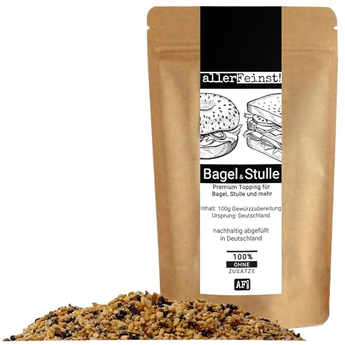 allerFeinst! - Bagel & Stulle - Seasoning für Brot, Stullen, Bagels, Brötchen, Avocado, Salat Topping und mehr - Premium Gewürzzubereitung - ohne Glutamat, 1er Pack (1 x 100g)