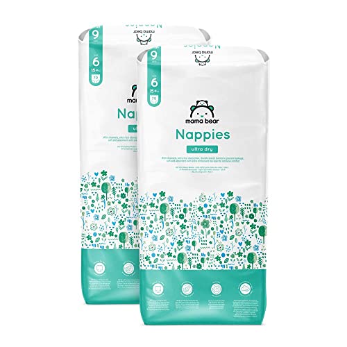 Amazon-Marke: Mama Bear Ultra Dry Windeln Größe 6 (15+ kg) - MONATSBOX, Weiß, 140 Stück (2 Packungen mit 70)