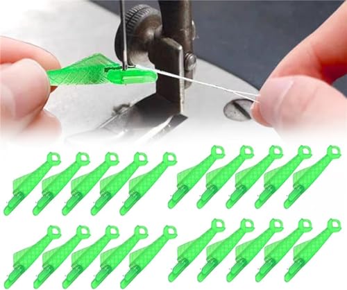 Fish Mouth Sewing Machine Needle Threader, 2024 New Automatic Sewing Needle Threader, Upgrade Quick Sewing Machine Easy Selfthread Needle Threaders Tools (20Pcs)