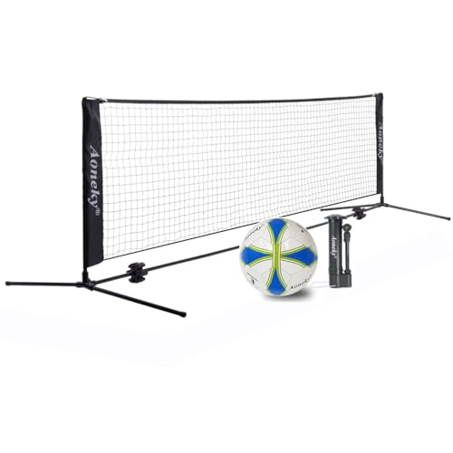 Aoneky Tragbares Fußball-Tennis-Set, 3 m, mit Netz und Ball