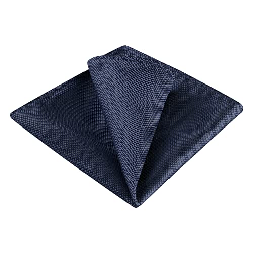 Allegra K Herren Einfarbig Klassisch kleines Gitter Hochzeitsgeschäft Einstecktuch Taschentuch Navy Blau 22 x 22 cm