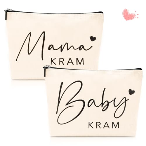 2pcs Geschenke für Mama zur Geburt,Geschenk für werdende Mutter,Kosmetiktasche für Mama,Kosmetiktasche Bag für werdende Mama,Baby Kram Kosmetiktasche,Mutter Beutel mit Reißverschluss,für Mama.