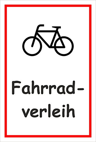 Melis Folienwerkstatt Schild - Fahrrad-Verleih - 30x20cm | 3mm Aluverbund – S00050-092-B -20 VAR