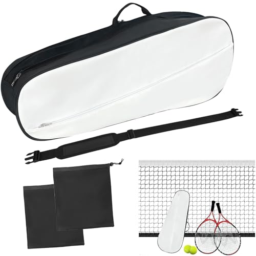 Tennis Racket Bag - Waterproof Tennis Racket Cover Bag | Badminton Racket Bag, 10L PU Leather Racquet Case for Rackets,Tennis Racket Cover Bag for Beginners Professional Tennis Players