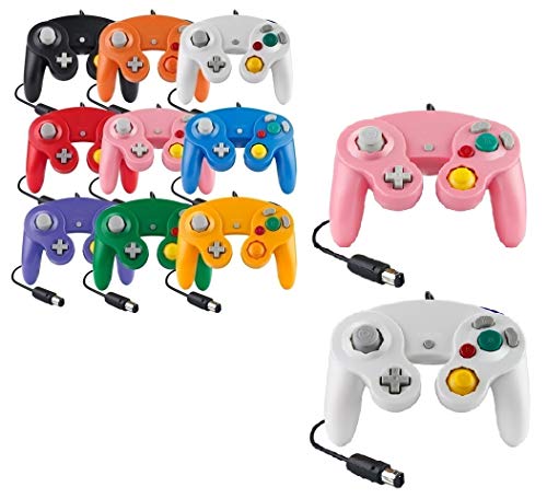 Controller Für Game Cube Weiß und Switch kabelgebunden Gamepad Joypad (Weiß / Pink)