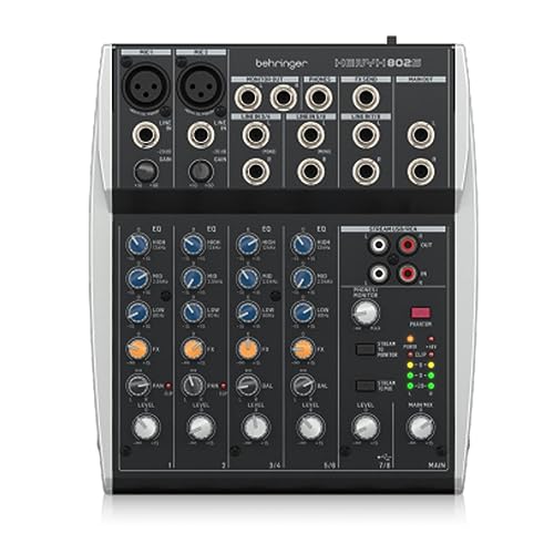 Behringer XENYX 802S Premium-Analogmixer mit 8 Eingängen und USB-Streaming-Schnittstelle