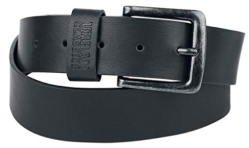 Urban Classics Unisex Leather Imitation Belt gürtel, Schwarz, M (110 cm Länge) EU