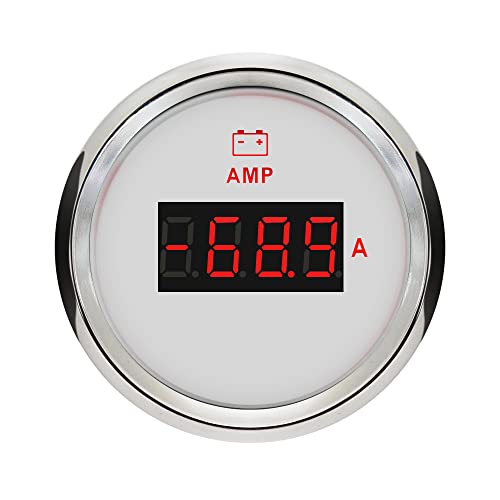 ELING 52 mm digitales Amperemeter AMP Gauge 80 A Messgerät mit Stromsensor mit roter Hintergrundbeleuchtung 12 V 24 Volt für LKW-Schiffe wasserdicht