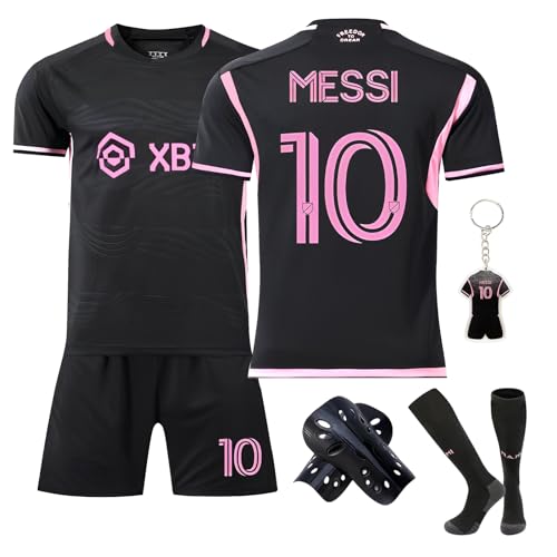 Pardofelis Trikot für Kinder Erwachsener, Fußball Trikot Heim/Auswärtstrikot, Outdoor Football Jersey Trikots, Fussball T-Shirt Shorts Socken und Knieschützer Set für Junge Herren Anzug (24, Schwarz)