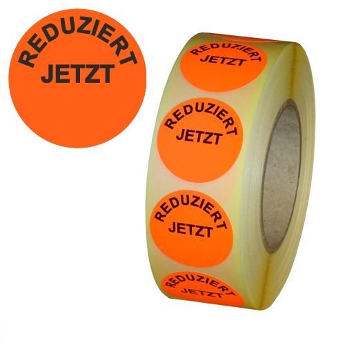 Aktionsetiketten "REDUZIERT JETZT" - Durchmesser 30 mm - Leuchtrot - 1.000 Stück (1)