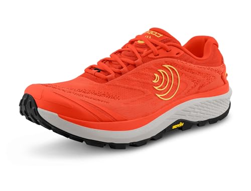 Topo Athletic Pursuit 2 Herren-Laufschuhe – leichte 0 mm Drop Laced Laufschuhe Sportschuhe für Trailrunning, orange/gelb, 41 EU