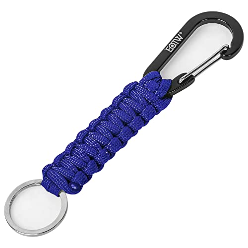 EOTW Paracord Schlüsselanhänger Karabiner Personalisiert Karabinerhaken D Ring Schlüsselband Schlüsselring für Motorrad Auto Camping Wandern Männer Frau Kinder (1 Blau)