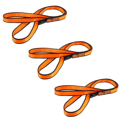 NewDoar Kletterschlinge 16 mm Nylon-Schlingenläufer 22 KN 4840 LB Kletterseil zum Klettern, Erstellen von Ankersystemen, Abseilausrüstung, perfekt für Baumarbeiten-Orange/120/1