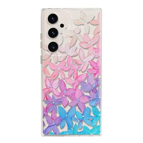 Rnrieyta Miagon Kreativ Blume Hülle für Samsung Galaxy S21,Schmetterling Blätter Blumen Flower Serie Schutzhülle Transparentes Weich TPU Cover Dünne Kratzfeste Silikon Gel