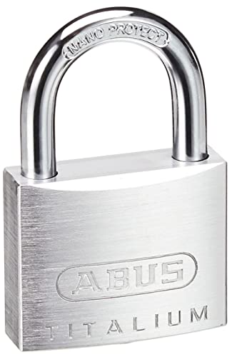 ABUS Vorhängeschloss Titalium 64TI/40 - 2er Set, gleichschließend - Kellerschloss mit Schlosskörper aus Spezial-Aluminium - gehärteter Stahlbügel - ABUS-Sicherheitslevel 5