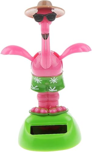 Flamingo Solar Wackelfigur Solarbetriebene Flamingo Wackelfigur Armaturenbrett für Auto Haus Büro Dekor Erwachsene Kinder Geschenke Tanzende Flamingo Spielzeuge Solar Spielzeug (1)