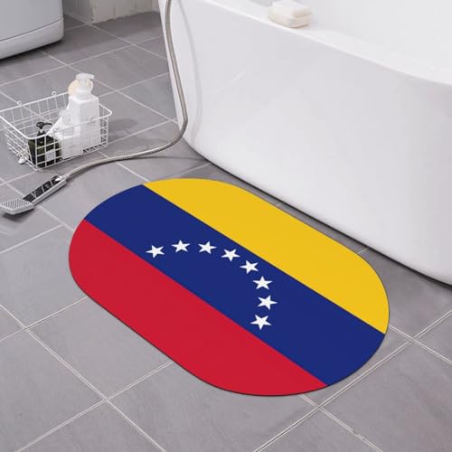 GaxfjRu Rutschfeste Kieselgur Flagge Venezuelas Badematte – weich und schnell trocknend – 38,1 x 58,4 cm für Küche und Bad