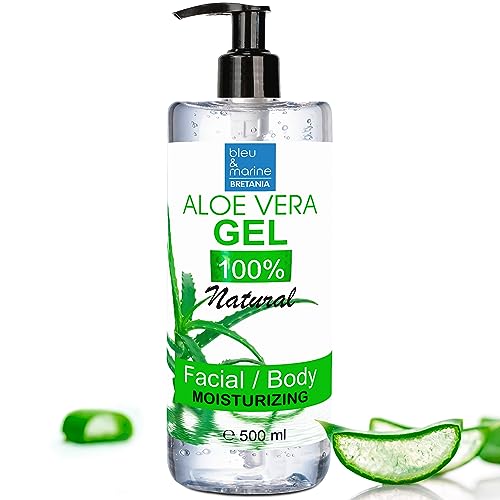 100% Natürliches Aloe Vera Gel | Extra Feuchtigkeitsspendend | Dermoprotektor | Anti-Aging & Anti-Falten | Aftersun & Aftershave Pflege | Haarmaske, Klar, 500 ml