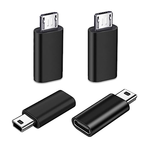 SHUBEIEUMI Adapter USB C auf Micro/Mini USB, 4 Pack Micro/Mini USB auf USB C Adapter, Unterstützt 2,4 A Schnellladung und Datentransfer, Kompatibel mit Laptops, Tablets, Phone usw