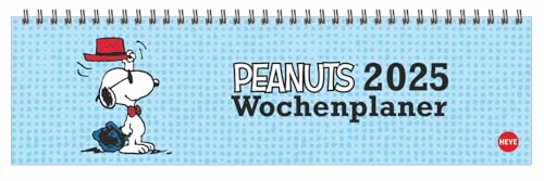 Peanuts Wochenquerplaner 2025: Kultiger Tischkalender für den Arbeitsplatz. Spiral-Kalender mit Snoopy, Charlie Brown und Co. Wochenplaner 2025 quer. (Peanuts Kalender Heye)