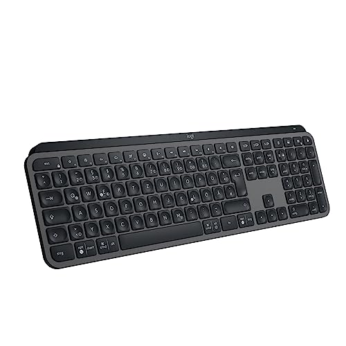 Logitech MX Keys S kabellose Tastatur, Low Profile, Precise Quiet Typing, Programmable , Backlighting, Bluetooth, Rechargeable, für Windows PC/Linux/Chrome/Mac - Graphit, Deutsches QWERTZ-Layout