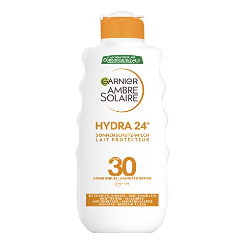 Garnier Sonnenschutz-Milch, LSF 30, feuchtigkeitsspendende Sonnencreme mit Shea Butter, Ambre Solaire, (1 x 200 ml)