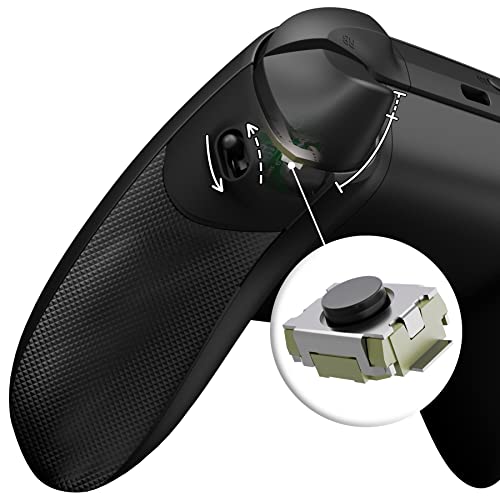 eXtremeRate Flexor Clicky Trigger Stop Grips Kit für Xbox Series X/S Controller, rutschfeste Struktur Gummi Griffe Gehäuse & Trigger Stopper & Clicky Kit für Xbox Core Controller-Schwarz