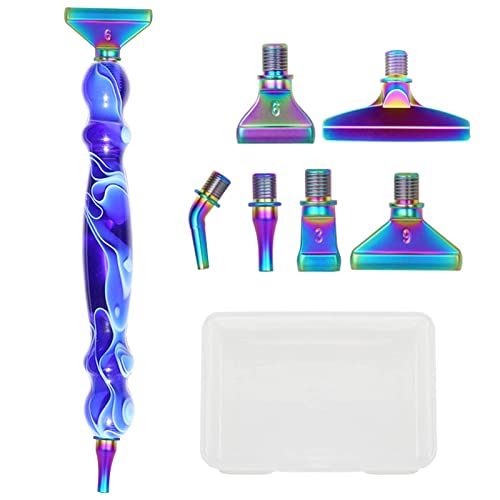 Cosswe 5D Diamond Painting Zubehör Stift Kits, DIY Diamant Malerei Stifte Set, 6 Styles Drill Pen Ersatzköpfe Farbe Metal Pen Tip für für 5D Diamond Painting Stifte Diamond Painting Tools & Zubehör