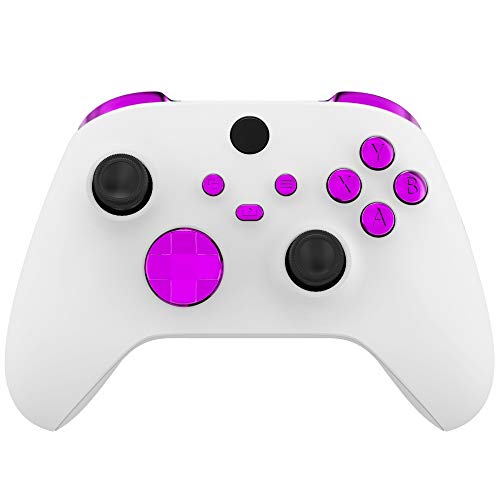 eXtremeRate Tasten Set für Xbox Series X&S Controller, D-Pad ABXY Ansicht Share Menü-Tasten LB RB Bumpers LT RT Triggers Knöpfe, DIY-Ersatz Buttons Kit für Xbox Core Controller-Chrome Lila