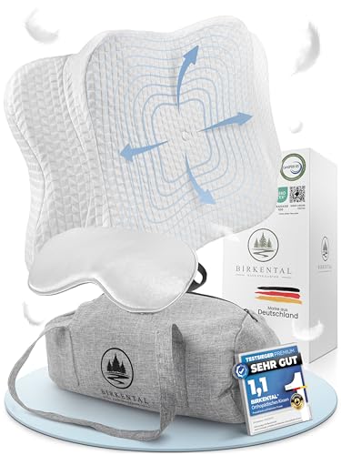 Birkental Orthopädisches Kissen Set - höhenverstellbares Kopfkissen als Nackenstützkissen - Memory Foam - ergonomisches Schlafkissen - als Seiten Rücken und Bauchschläferkissen