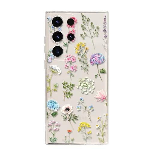 Rnrieyta Miagon Kreativ Blume Hülle für Samsung Galaxy S20 Ultra,Schmetterling Blätter Blumen Flower Serie Schutzhülle Transparentes Weich TPU Cover Dünne Kratzfeste Silikon Gel